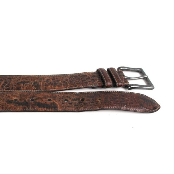 Torino CROCO BROWN GENUINE LEATHER 1.5"Wd CASUAL DRESS MEN'S BELT Sz 46 (P31 - Picture 15 of 16